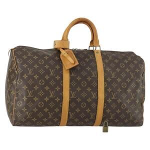 LOUIS VUITTON Monogram Keepall 50 Boston Bag M41426 LV Auth bs31931